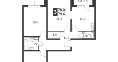Mieszkanie 3 pokoi w Leninsky District, Rosja