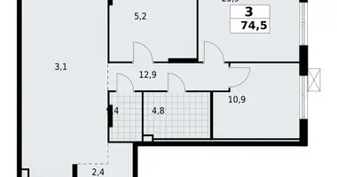 Квартира 3 комнаты в Красное Село, Россия
