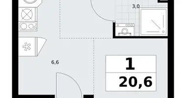 Mieszkanie 1 pokój w Wnukowo, Rosja