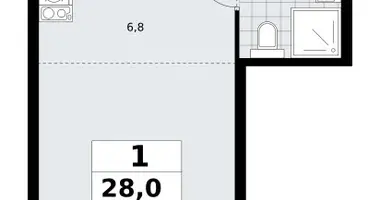 Wohnung 1 zimmer in Troizk, Russland