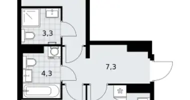 Wohnung 2 zimmer in Troizk, Russland