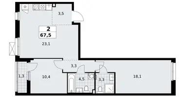 Квартира 2 комнаты в район Коммунарка, Россия