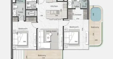 Apartamento 2 habitaciones en Dubái, Emiratos Árabes Unidos
