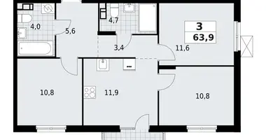 Квартира 3 комнаты в Красное Село, Россия