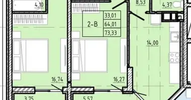 Apartamento 2 habitaciones en Odesa, Ucrania