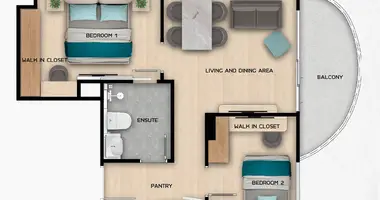 Apartamento 2 habitaciones en Rawai, Tailandia