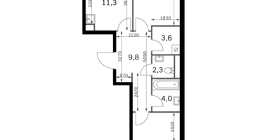 Apartamento 2 habitaciones en Moscú, Rusia