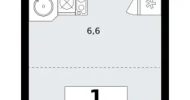 Mieszkanie 1 pokój w Wnukowo, Rosja