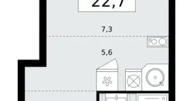 1 room apartment in Kommunarka, Russia