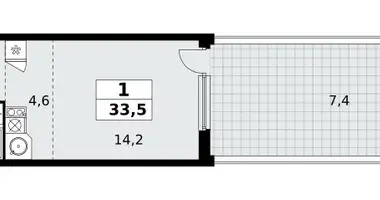 Wohnung 1 zimmer in Kommunarka, Russland