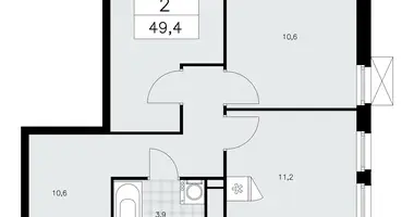 2 room apartment in Kommunarka, Russia
