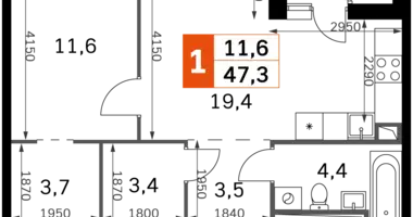 Apartamento 1 habitación en Moscú, Rusia