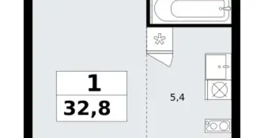 Wohnung 1 zimmer in Kommunarka, Russland