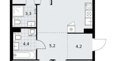 Apartamento 3 habitaciones en Kommunarka, Rusia