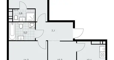 3 room apartment in Kommunarka, Russia