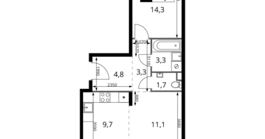 Apartamento 2 habitaciones en Jimki, Rusia