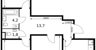 3 room apartment in Leninsky District, Russia