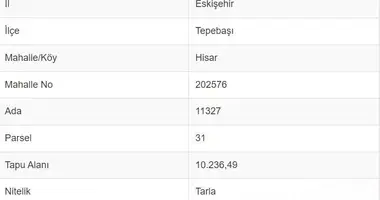 Участок земли в Tepebasi, Турция