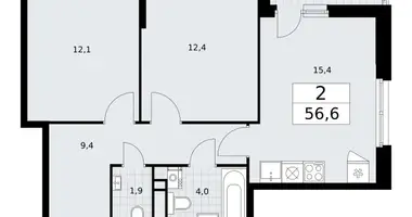 2 room apartment in Vnukovo, Russia