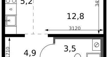 Studio 1 chambre dans Leninsky District, Russie