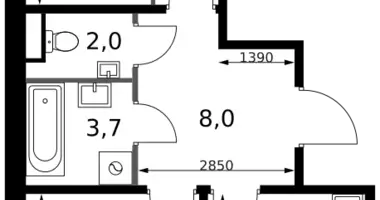 Wohnung 2 zimmer in Leninsky District, Russland