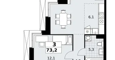 Квартира 3 комнаты в район Коммунарка, Россия