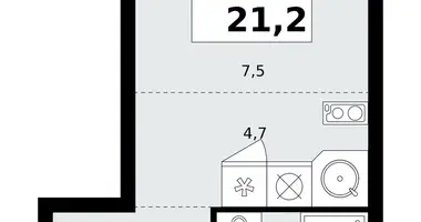 1 room apartment in Kommunarka, Russia