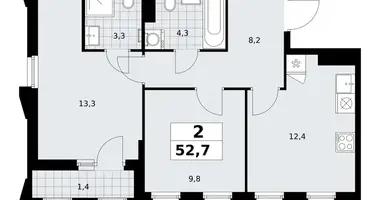 2 room apartment in Troitsk, Russia