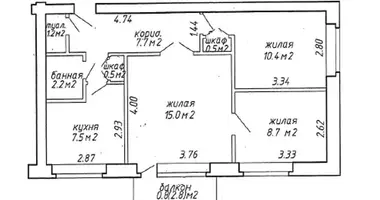 Квартира 3 комнаты в Минск, Беларусь