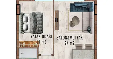 Wohnung 2 zimmer in Gazipasa, Türkei