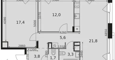 3 room apartment in Moscow, Russia