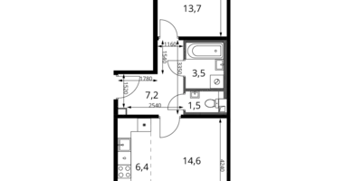Appartement 2 chambres dans Khimki, Russie