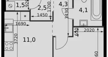 Apartamento 1 habitación en Moscú, Rusia