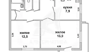 2 room apartment in Muchaviecki sielski Saviet, Belarus
