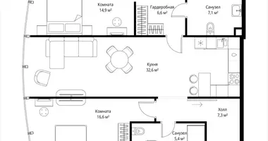 Квартира 2 комнаты в Москва, Россия