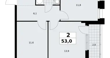 2 room apartment in Kommunarka, Russia