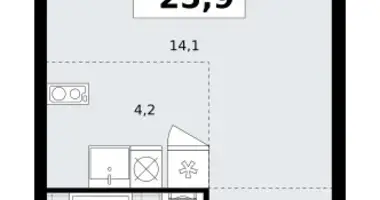 1 room apartment in Moscow, Russia