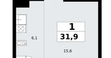 Mieszkanie 1 pokój w Kommunarka, Rosja