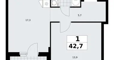 Apartamento 1 habitación en Troitsk, Rusia