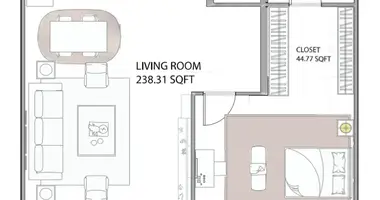 Appartement 1 chambre dans Ajman, Émirats arabes unis