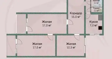 Wohnung 3 zimmer in Minsk, Belarus