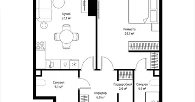 Квартира 1 комната в Москва, Россия