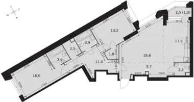 Wohnung 3 zimmer in Moskau, Russland