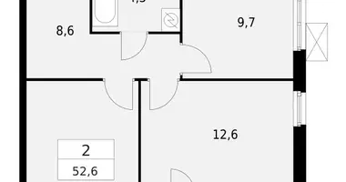 Apartamento 2 habitaciones en Krasnoye Selo, Rusia