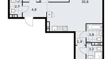 3 room apartment in Kommunarka, Russia
