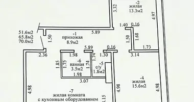 Wohnung 3 zimmer in Homel, Belarus