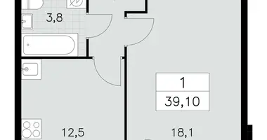 Apartamento 1 habitación en Moscú, Rusia