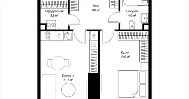 1 room apartment in Moscow, Russia