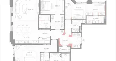 Apartamento 3 habitaciones en Moscú, Rusia