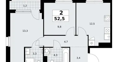 Appartement 2 chambres dans Kommunarka, Russie